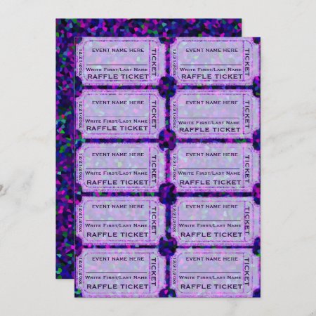 Purple Party Raffle Tickets For Invitations
