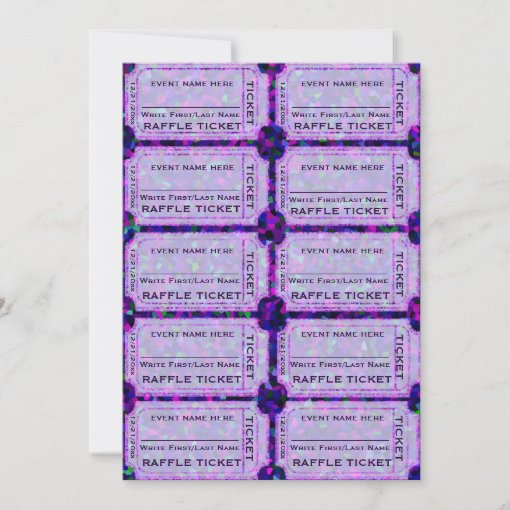 Purple Party Raffle Tickets for Invitations | Zazzle