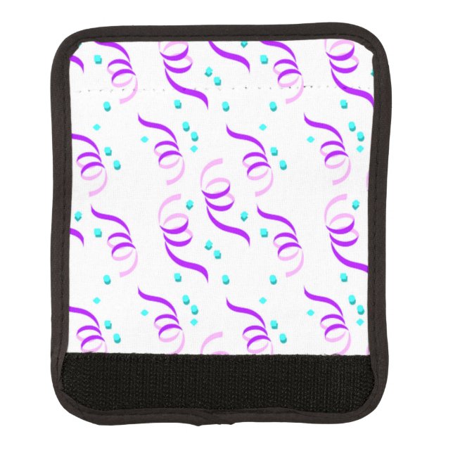 PURPLE PARTY RIBBONS LUGGAGE HANDLE WRAP (Front)
