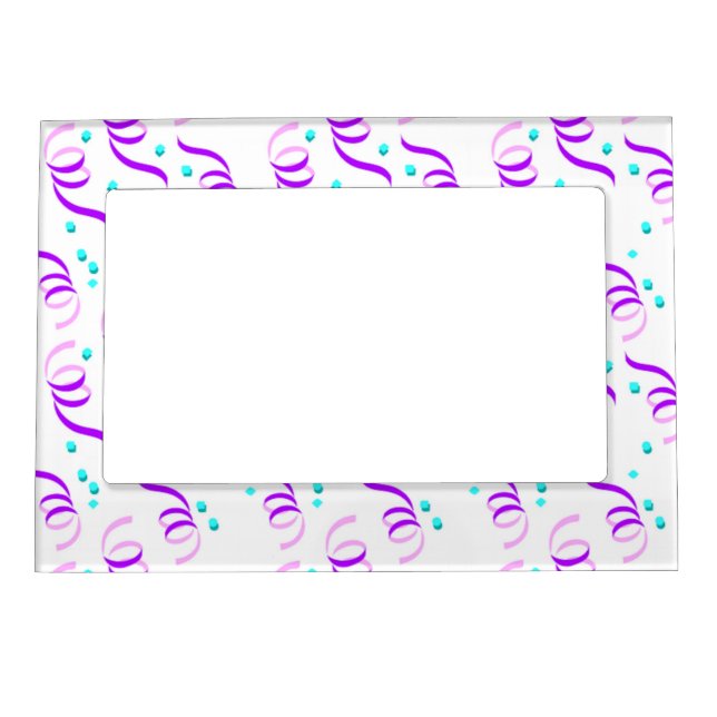 PURPLE PARTY RIBBONS MAGNETIC FRAME (Front)