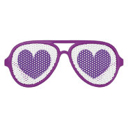 Purple Party Shades With Double Heart Icons at Zazzle