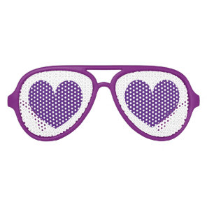Purple party shades with double heart icons