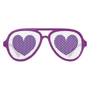 Purple party shades with double heart icons