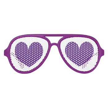 Purple Party Shades With Double Heart Icons by logotees at Zazzle