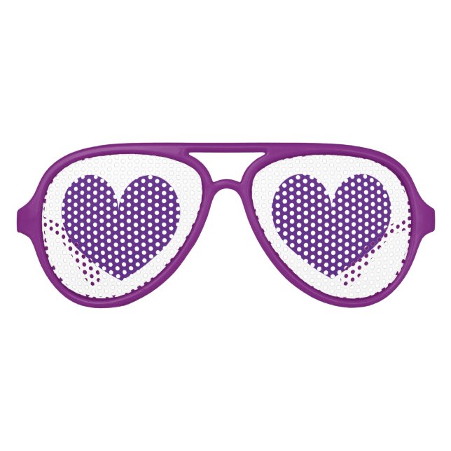Purple party shades with double heart icons (Front)