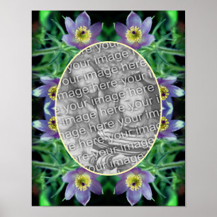 Purple Pasque Flowers Frame Create Your Own Photo Poster