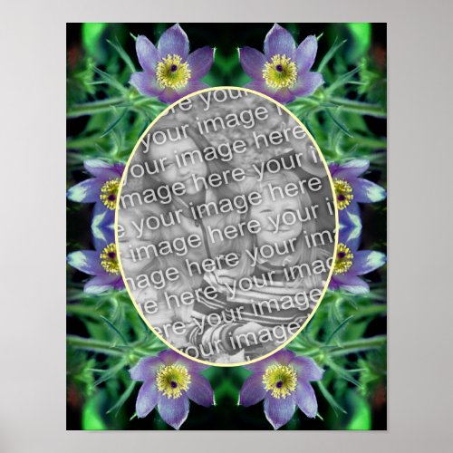 Purple Pasque Flowers Frame Create Your Own Photo Poster