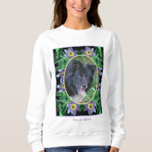 Purple Pasque Flowers Frame Create Your Own Photo Sweatshirt