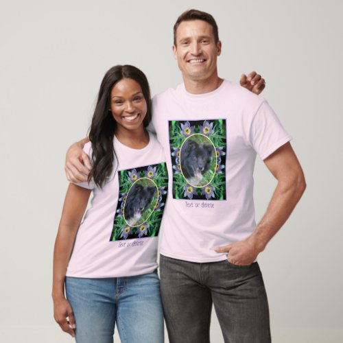 Purple Pasque Flowers Frame Create Your Own Photo T_Shirt