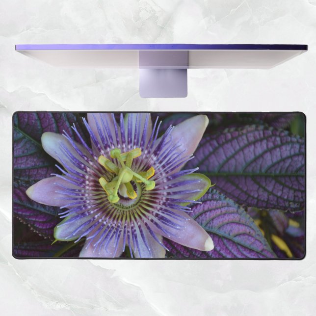 Purple Passiflora Botanical Photographic Desk Mat (Creator Uploaded)