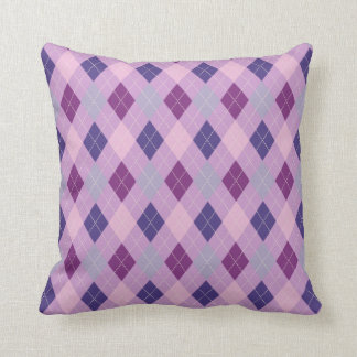 Purple Passion Argyle Two Pattern Reversible Throw Pillow