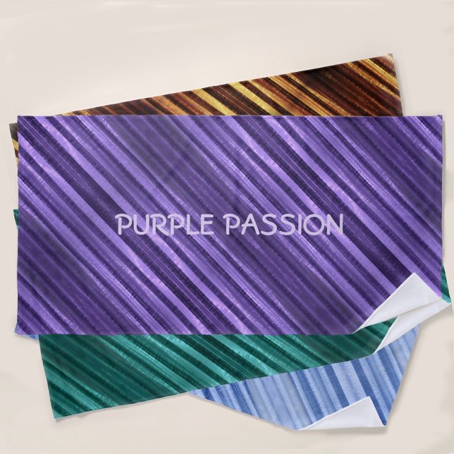 Purple Passion Diagonal Striped Personalized Beach Towel (Creator Uploaded)