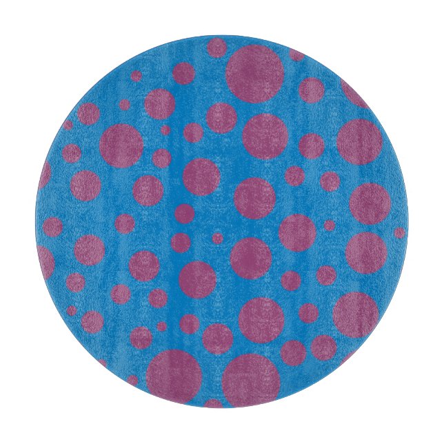 purple passion feeling blue moon art dizzy dots cutting board (Front)