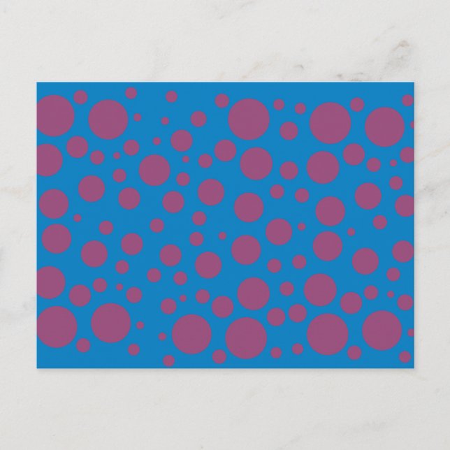 Purple passion feeling blue moon art dizzy dots postcard (Front)