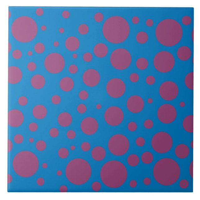 purple passion feeling blue moon circle pattern ceramic tile (Front)