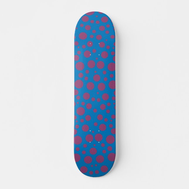 purple passion feeling blue moon circle pattern skateboard deck (Front)