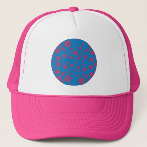 purple passion feeling blue moon circle pattern trucker hat