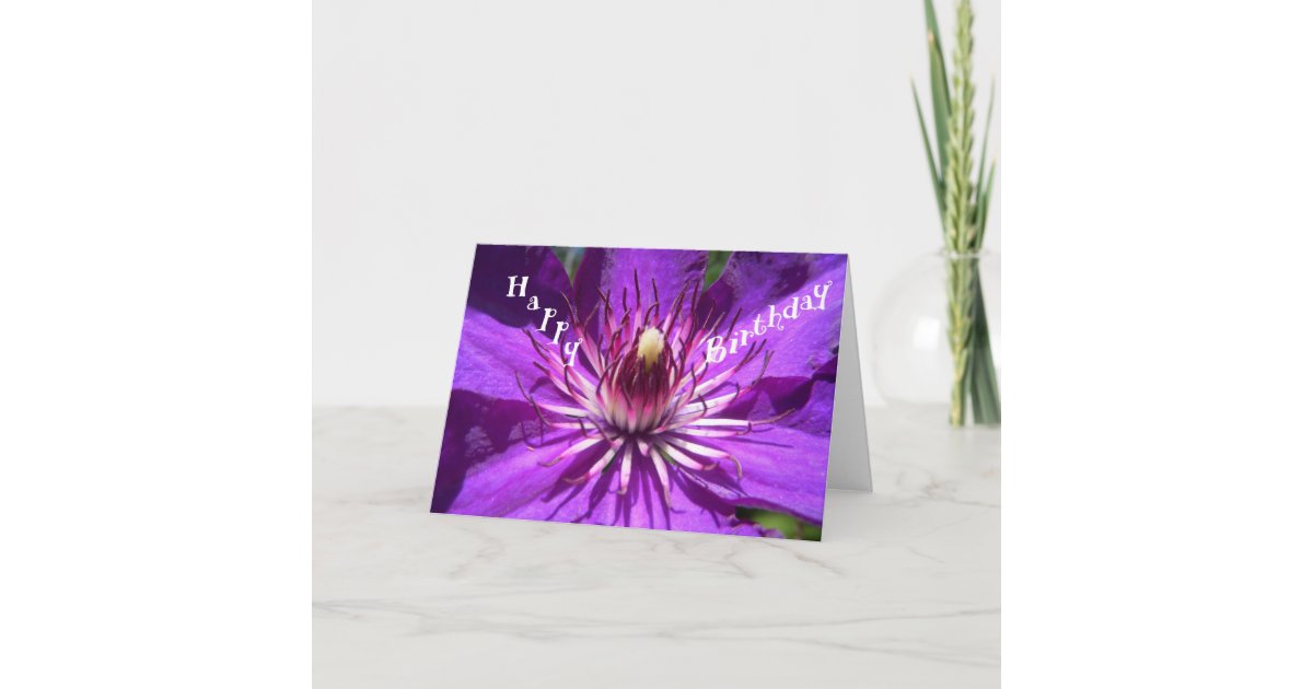 Purple Passion Flower Birthday Card Zazzle 0296