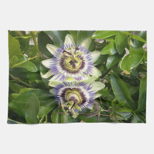 Purple Passion Flower Floral Kitchen Towel