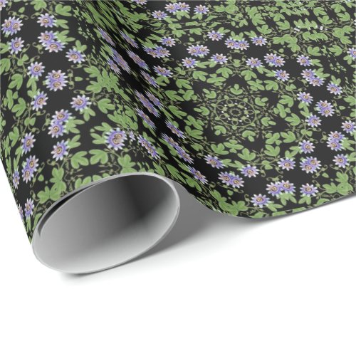 Purple Passion Flower Vine Wrapping Paper