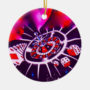 Purple Passion Gambling Ceramic Ornament