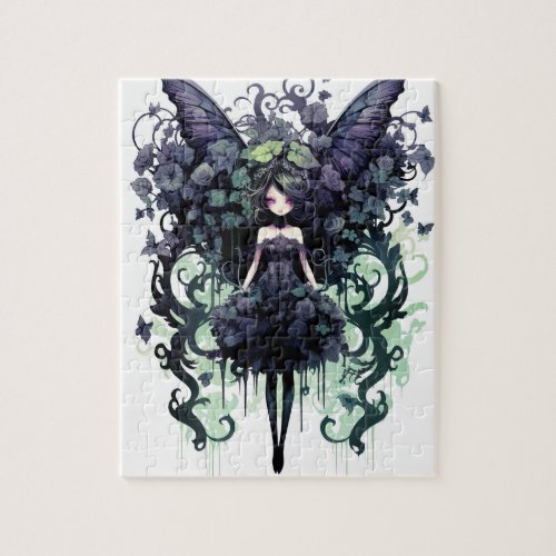 Purple Passion Gothic Fairy Fantasy Art Puzzle