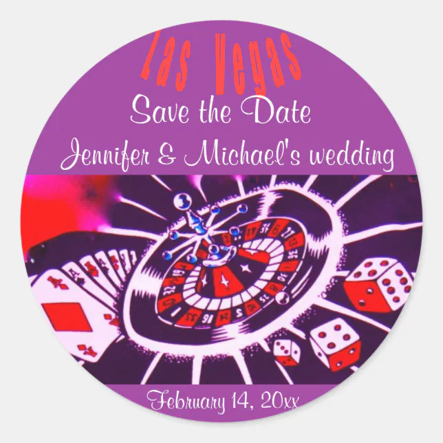 Purple Passion Las Vegas Wedding Classic Round Sticker Zazzle