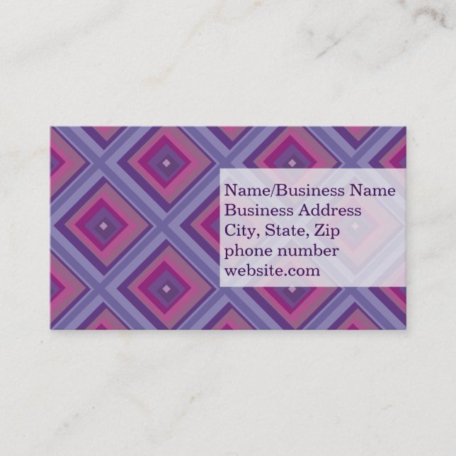 purple passion lavender fields diamond pattern art business card (Front)