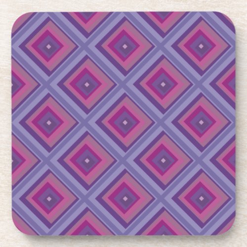 purple passion lavender fields diamond pattern art drink coaster