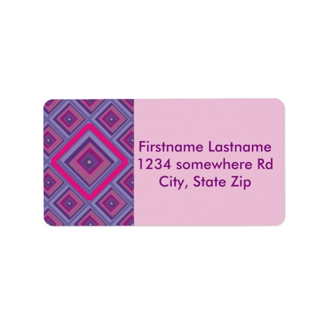 purple passion lavender fields diamond pattern art label (Front)