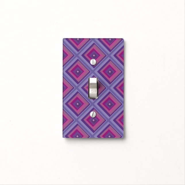 purple passion lavender fields diamond pattern art light switch cover (In Situ)