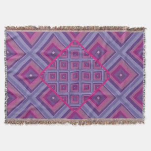 purple passion lavender fields diamond pattern art throw blanket
