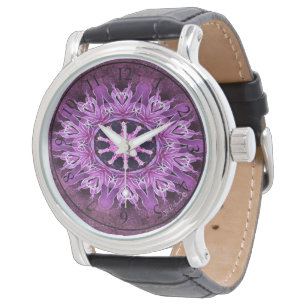 Purple Passion - Men's Black Leather Watch