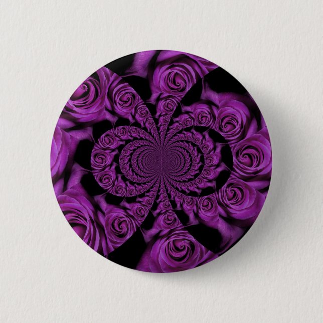 Purple Passion: Royal Romance Roses Button (Front)