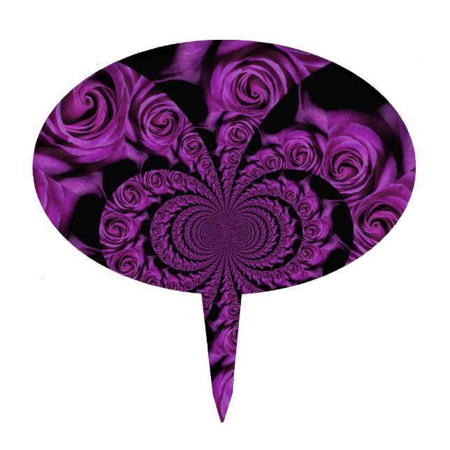 Purple Passion: Royal Romance Roses Cake Topper (Front)