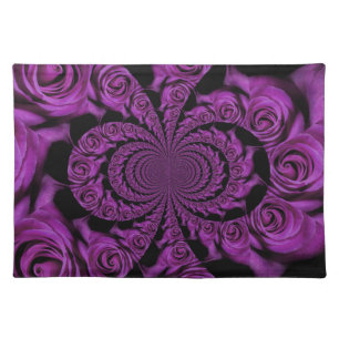 Purple Passion: Royal Romance Roses Cloth Placemat
