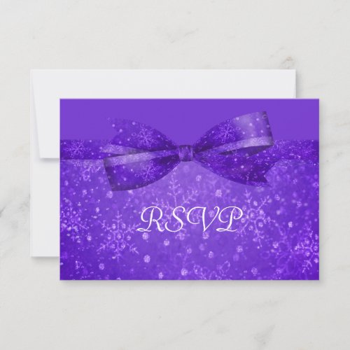 Purple Passion &amp; Shimmer Snowflakes Wedding Personalized Announcement