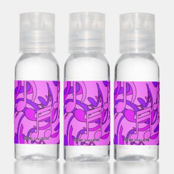 Purple Passion Swirling Music Notes Musical Theme Hand Sanitizer by M_Sylvia_Chaume at Zazzle