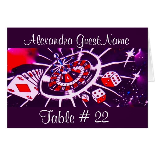 Purple Passion Table Number and Guest Name