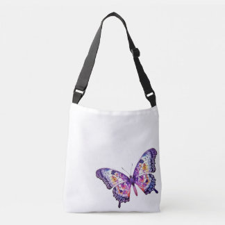 Purple Passion Totes: Purple Multi Color Monarch Crossbody Bag
