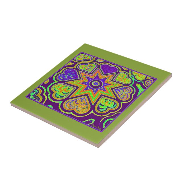 'Purple Passion' Trivet/Tile Ceramic Tile (Side)