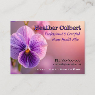 Purple Passion Trusting Friend Caregiver Business Card