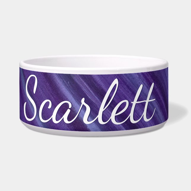 Purple Passion | Violet Lavender Plum Brushstroke Bowl (Front)