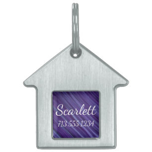 Purple Passion Violet Lavender Plum Brushstroke Pet Name Tag