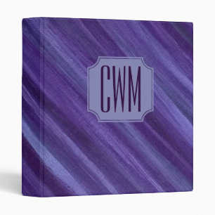 Purple Passion Violet Plum Brushstroke Monogram Binder