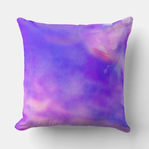 PURPLE PASSION WATERCOLOR DESIGN Throw Pillow