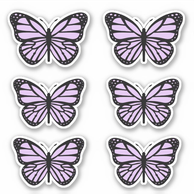 Purple Pastel Butterfly Sticker Pack (Front)
