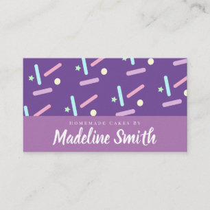 Purple Pastel Cake Decorator Homemade Sprinkles Business Card