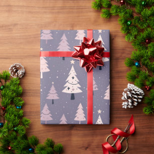 Purple Pastel Christmas Tree Wrapping Paper