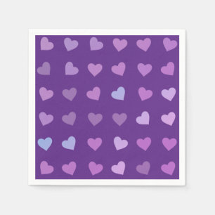 PURPLE PASTEL COLORED HEARTS NAPKINS
